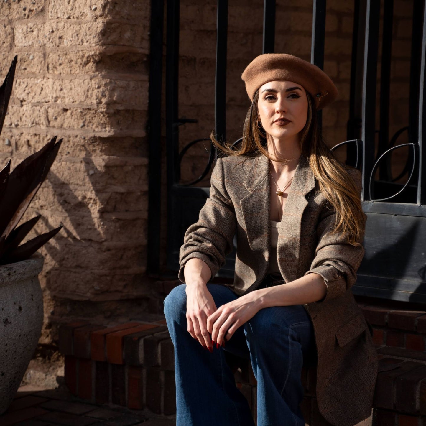 The Sofia – Custom Wool Beret with Charm