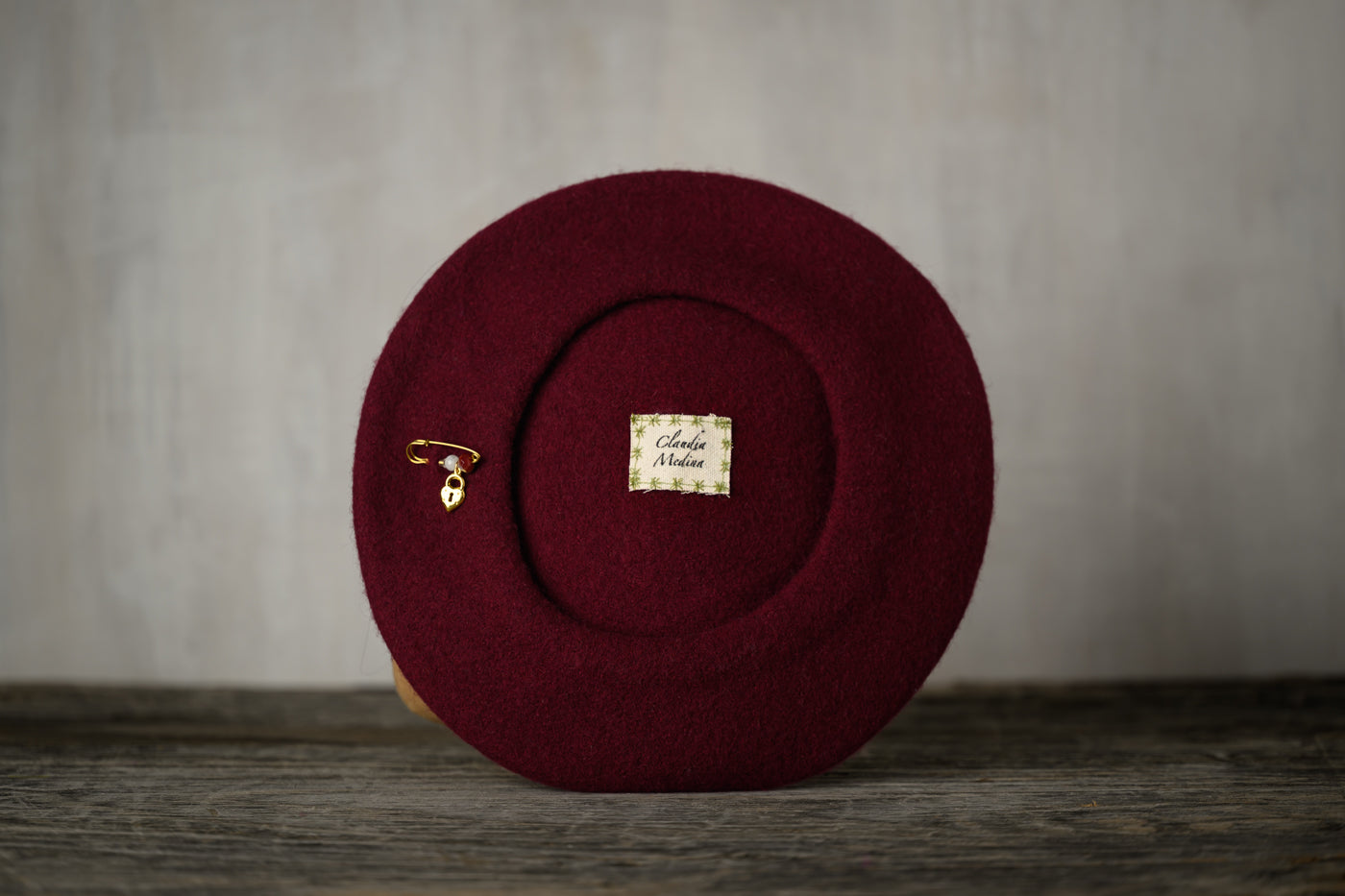 The Sofia – Custom Wool Beret with Charm