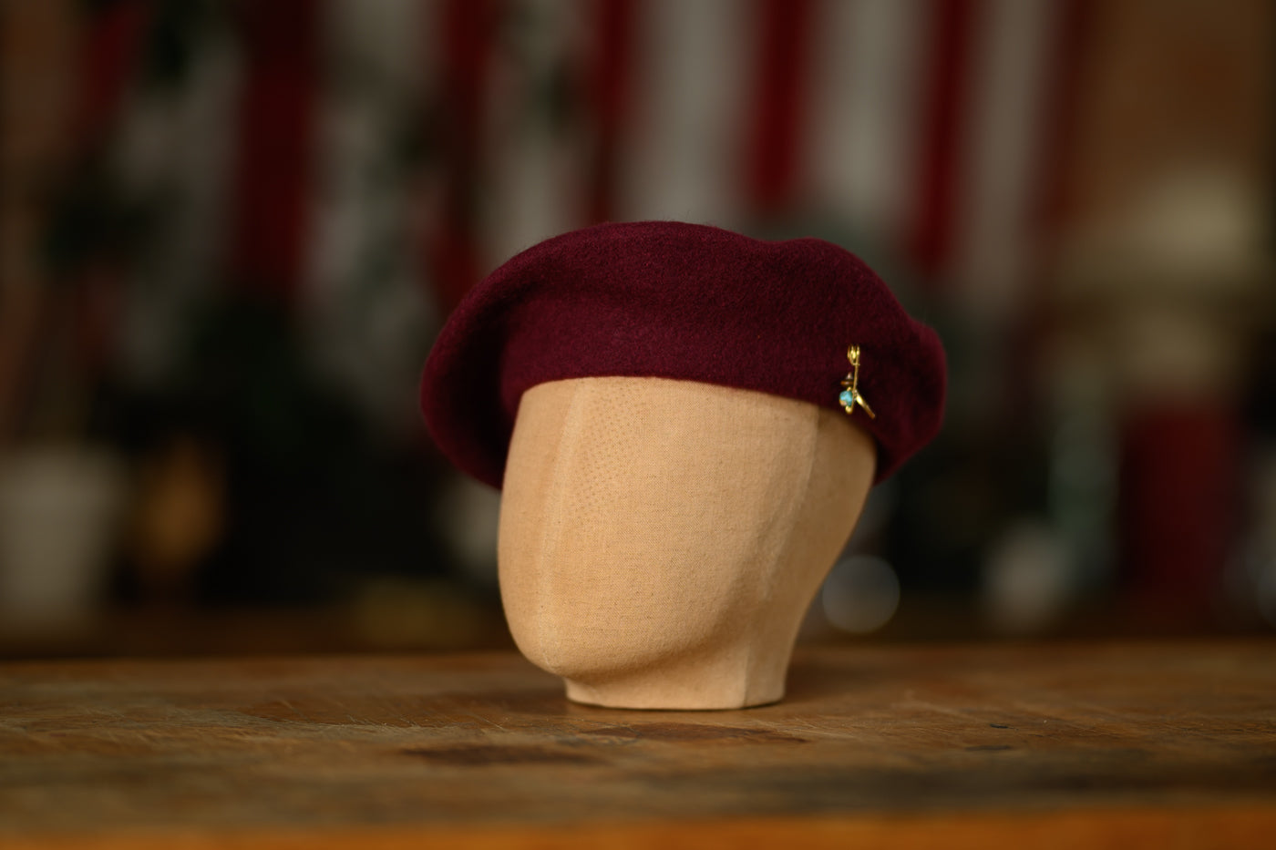 The Sofia – Custom Wool Beret with Charm
