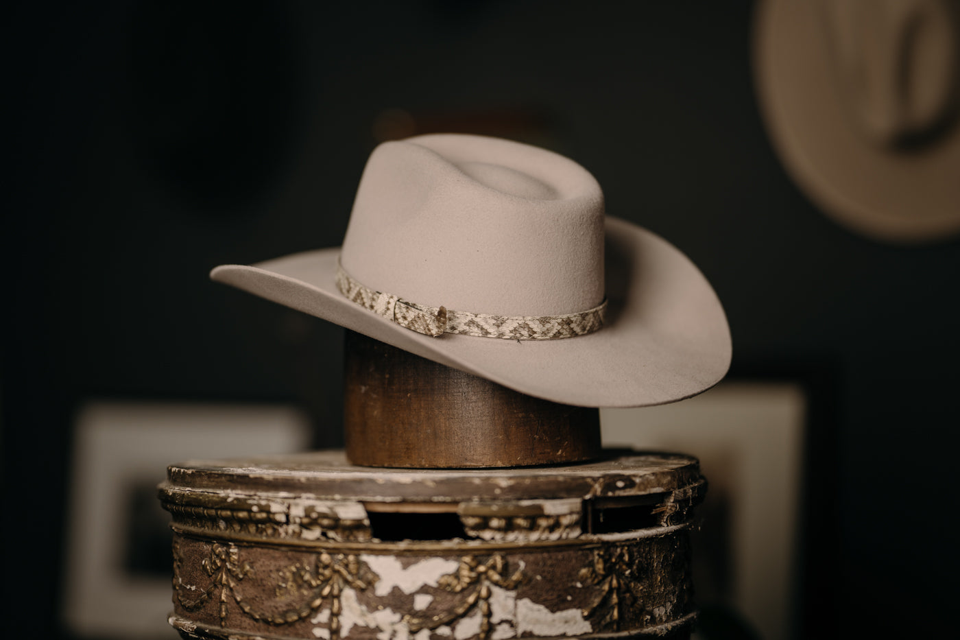 Snake Skin Hat Band with Rattler Accent – Bold & Unique