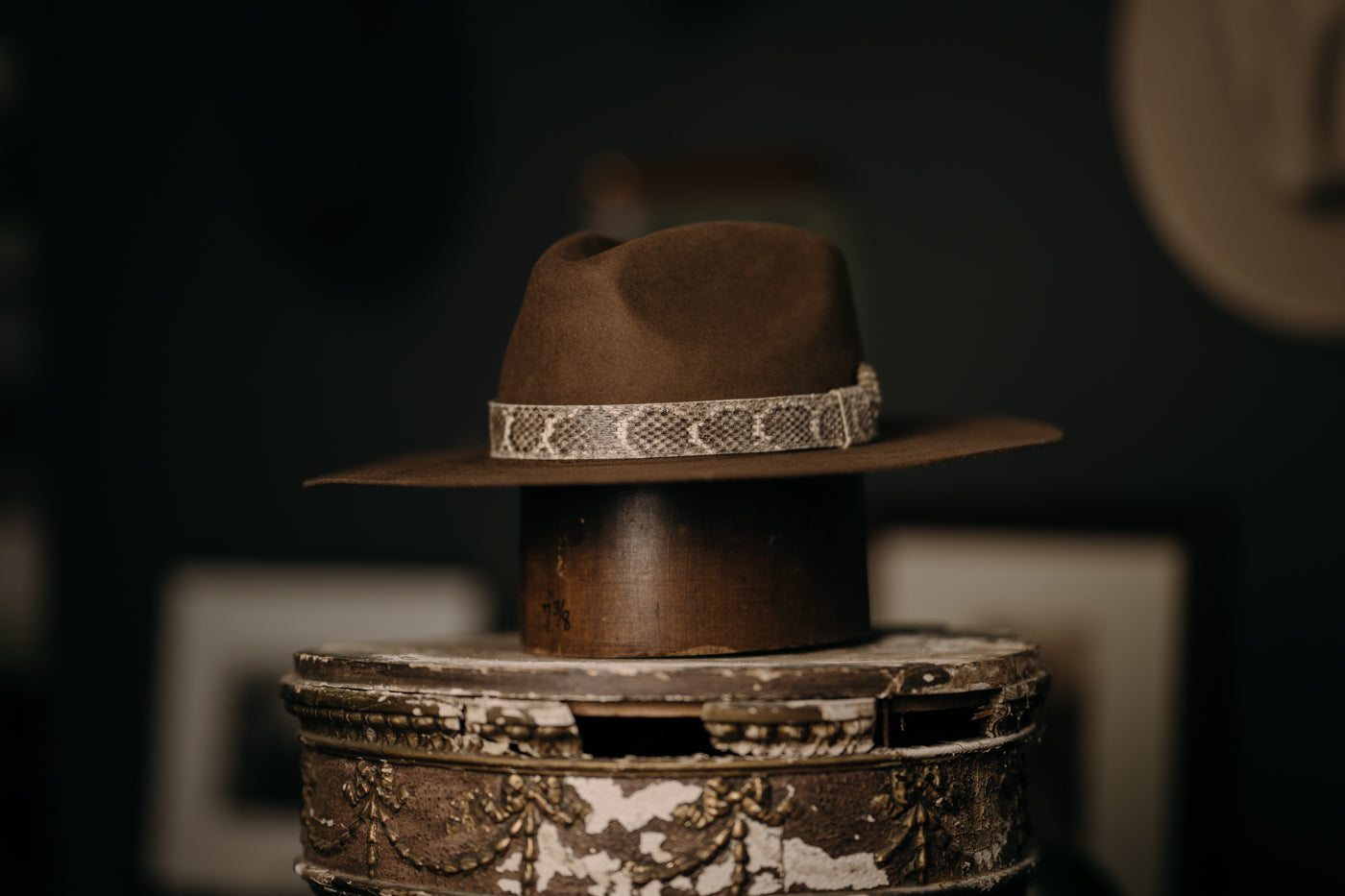 Snake Skin Hat Band with Rattler Accent – Bold & Unique